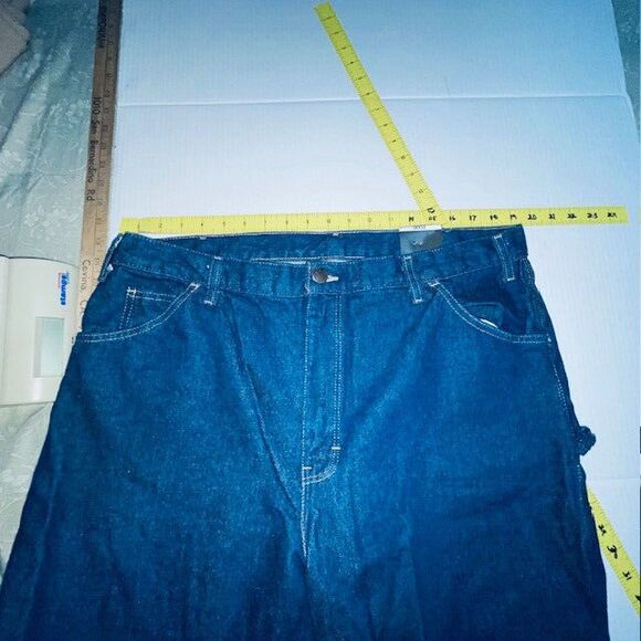 DICKIES LU200RNB 38x32 Carpenter Jeans Indigo 100% Cotton NEW with Tags - Picture 3 of 12